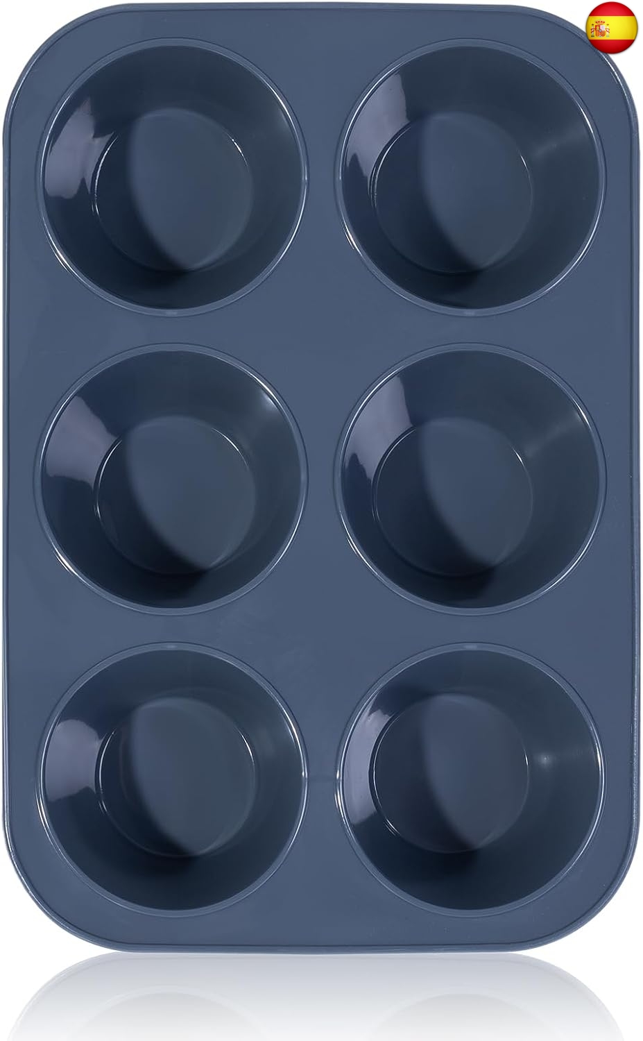 SUPER KITCHEN Grande Molde de Silicona para 6 Magdalenas, Bandejas para Hornear