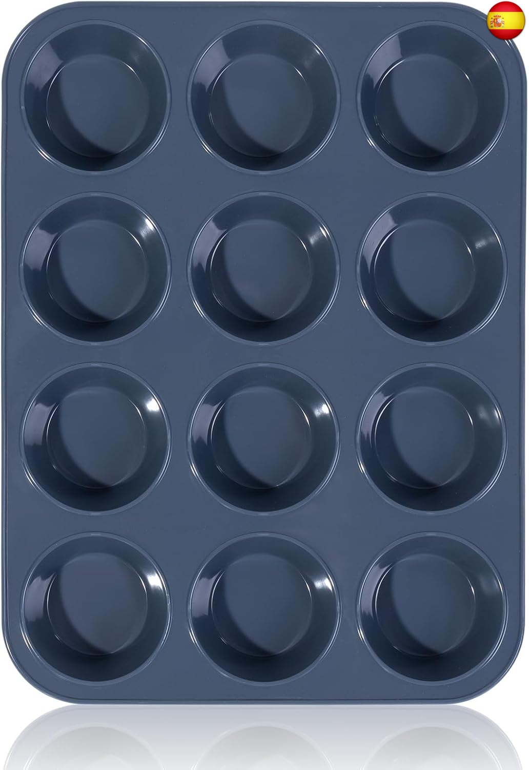 SUPER KITCHEN Grande Molde de Silicona para 12 Magdalenas, Bandejas para